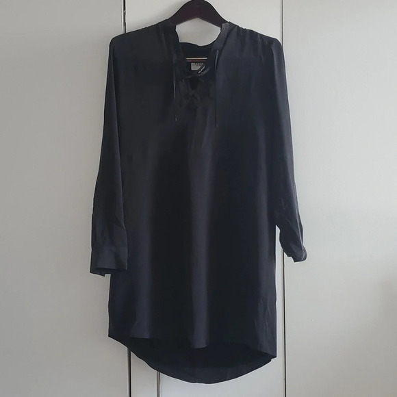NWT Sezane Size 38 Robe Charlotte Silk black dress - Picture 2 of 6